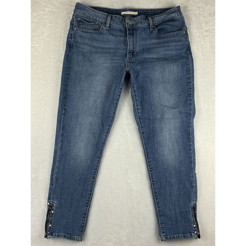 Levi's Jeans Womens 711 Skinny Zip Hem Mid Rise Jeans Size‎ 32